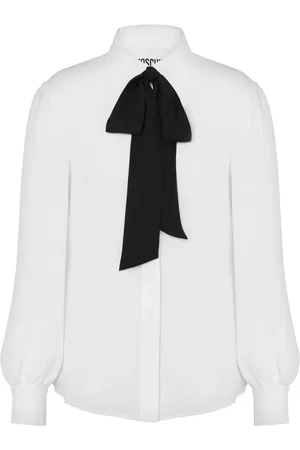 Moschino Pussy bow-collar silk blouse