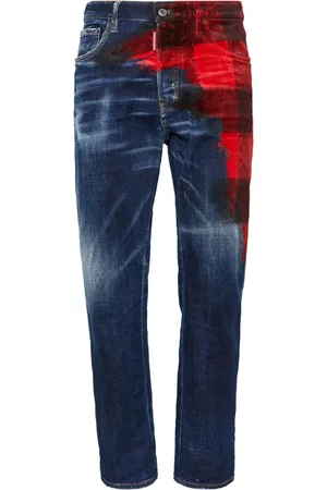 Dsquared2 Checked-panel denim jeans