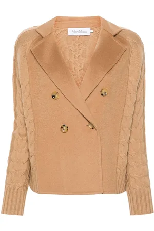 Max Mara Micio panelled cable-knit cardigan