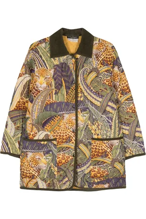 Salvatore Ferragamo 1980s jungle-print quilted coat