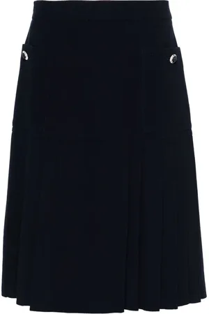 CHANEL 1990s pleated wool skirt
