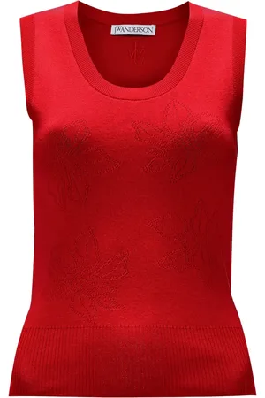 J.W.Anderson Floral-jacquard fine-knit tank top