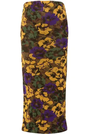 Saint Laurent Floral-print tulle midi dress