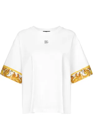 Dolce & Gabbana Majolica-trim cotton T-shirt