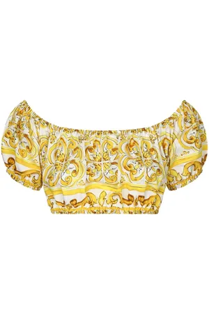 Dolce & Gabbana Majolica-print crop top