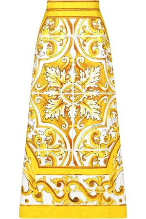 Dolce & Gabbana Majolica-print high-waisted skirt