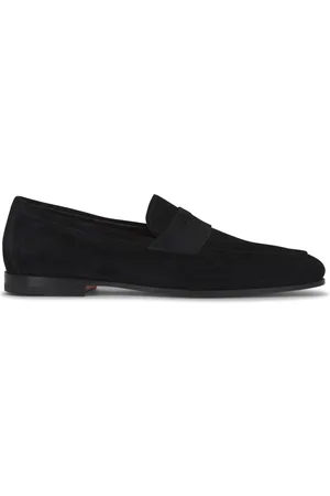 santoni Suede penny loafers