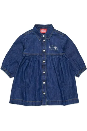 Diesel Logo-embroidered denim shirt dress