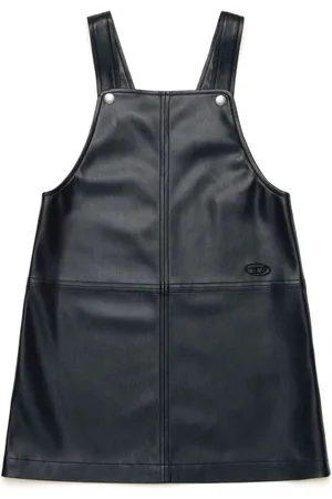 Diesel Faux-leather dungaree dress