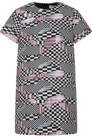 PUCCI Junior Pesci-print colour-block dress