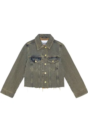 Ganni Raw-cut hem denim jacket