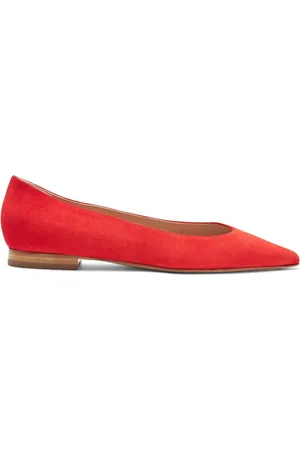 Scarosso Pointed-toe suede ballerina shoes