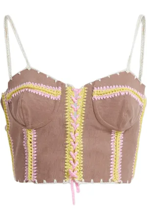 Marni Crochet-trim denim tank top