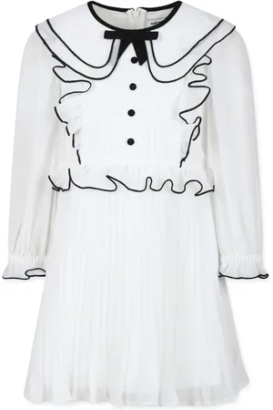 Self-Portrait Contrast-trim chiffon dress