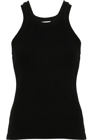 Closed Logo-embroidered ribbed tank top