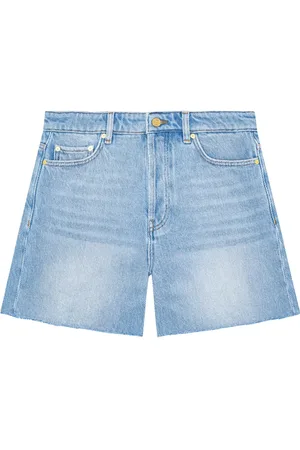 Ganni Raw-cut denim shorts