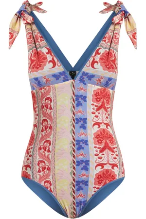 Etro Graphic-print V-neck swimsuit