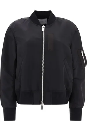 SACAI Baseball-collar zip-up bomber jacket