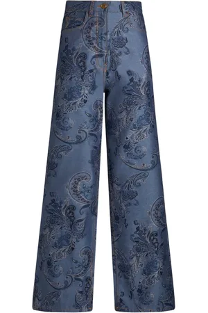 Etro Paisley-print wide-leg jeans
