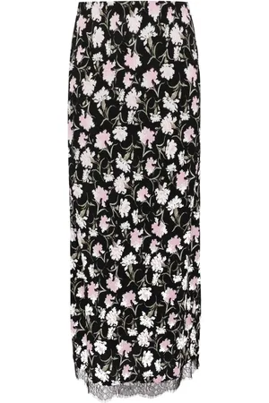 LOVESHACKFANCY Castle floral-print midi skirt