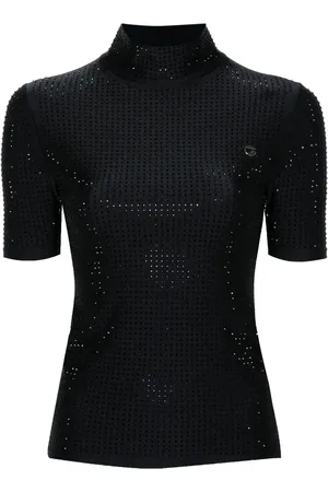 COPERNI Crystal-embellished high-neck T-shirt