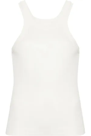 Closed Logo-embroidered ribbed tank top