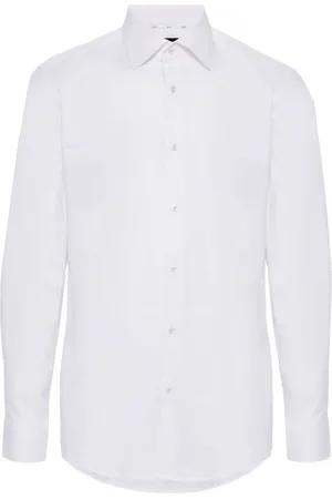 HUGO BOSS Classic-collar cotton-blend shirt