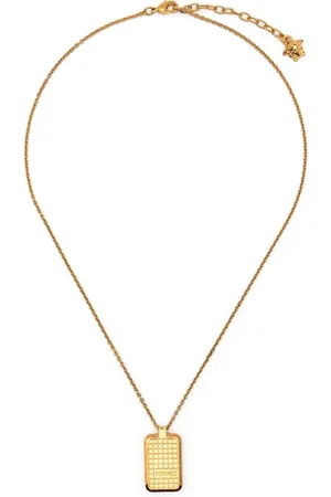 VERSACE Logo-engraved pendant necklace
