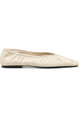 Totême Gathered leather ballerina shoes