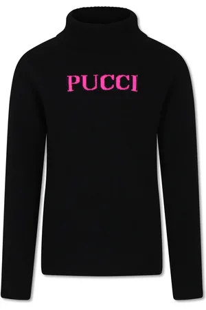 PUCCI Junior Intarsia knit-logo roll-neck jumper
