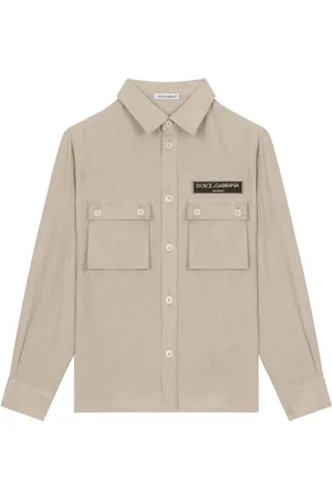 Dolce & Gabbana Logo-appliqué linen shirt