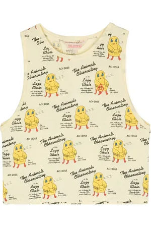 The Animals Observatory Logo-print cotton tank top