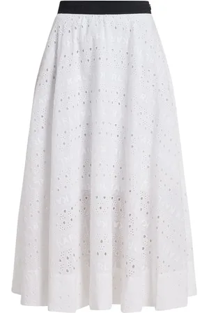 Karl Lagerfeld Broderie-anglaise cotton midi skirt