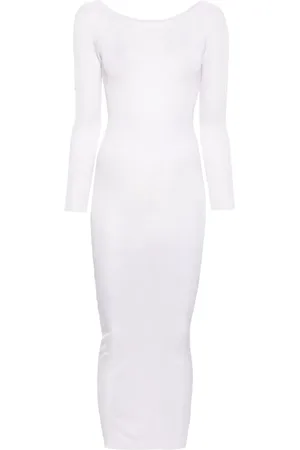 MAGDA BUTRYM Fine-ribbed semi-sheer maxi dress
