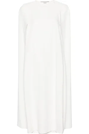 Stella McCartney Crew-neck crepe cape dress