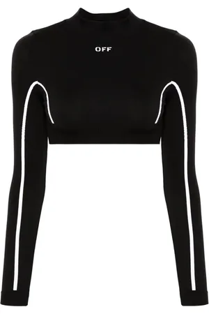 OFF-WHITE Logo-embroidered performance crop top