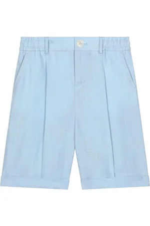 Dolce & Gabbana Embroidered-logo linen shorts