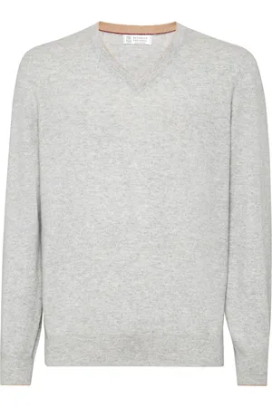 Brunello Cucinelli V-neck long-sleeved jumper