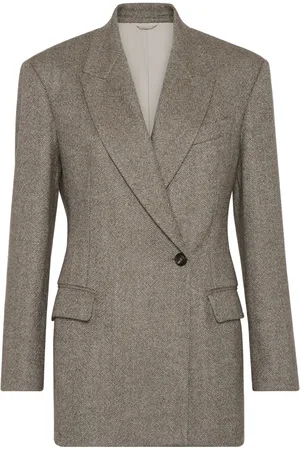 Brunello Cucinelli Double-breasted herringbone blazer