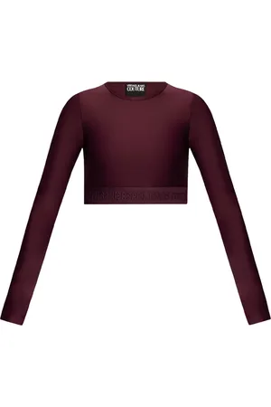 VERSACE Logo-hem cropped top