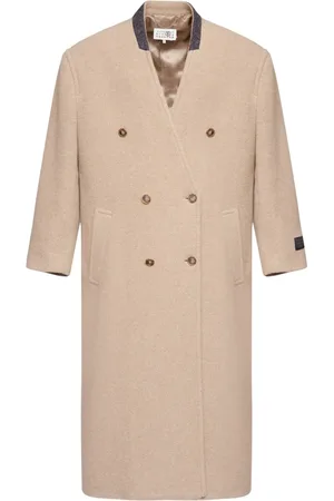 Maison Margiela Numbers-appliqu?? double-breasted coat