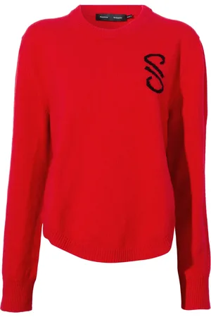 Proenza Schouler Intarsia knit-logo merino-wool jumper