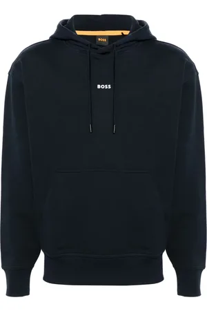 HUGO BOSS Rubberised-logo cotton hoodie