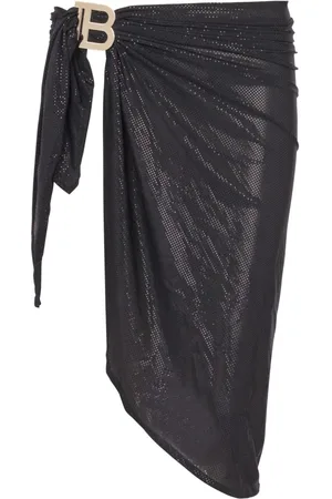 Balmain Logo-buckle shimmer-finish sarong