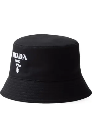 Prada Logo-embroidered drill bucket hat