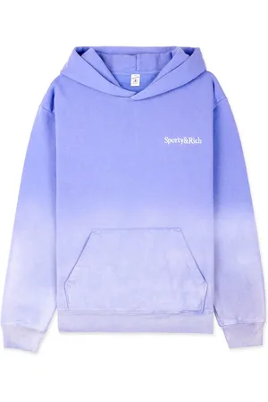 Sporty & Rich Serif logo-embroidered cotton hoodie