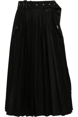 SACAI Plissé midi skirt