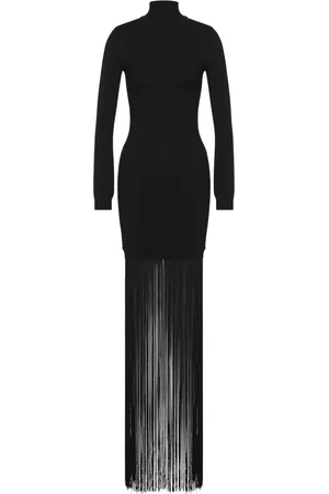 Moschino Fringe-detail long-sleeved dress