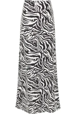 ROTATE Zebra-print sequinned maxi skirt