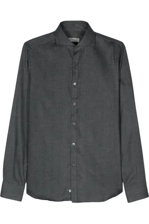CANALI Cutaway-collar button-up shirt